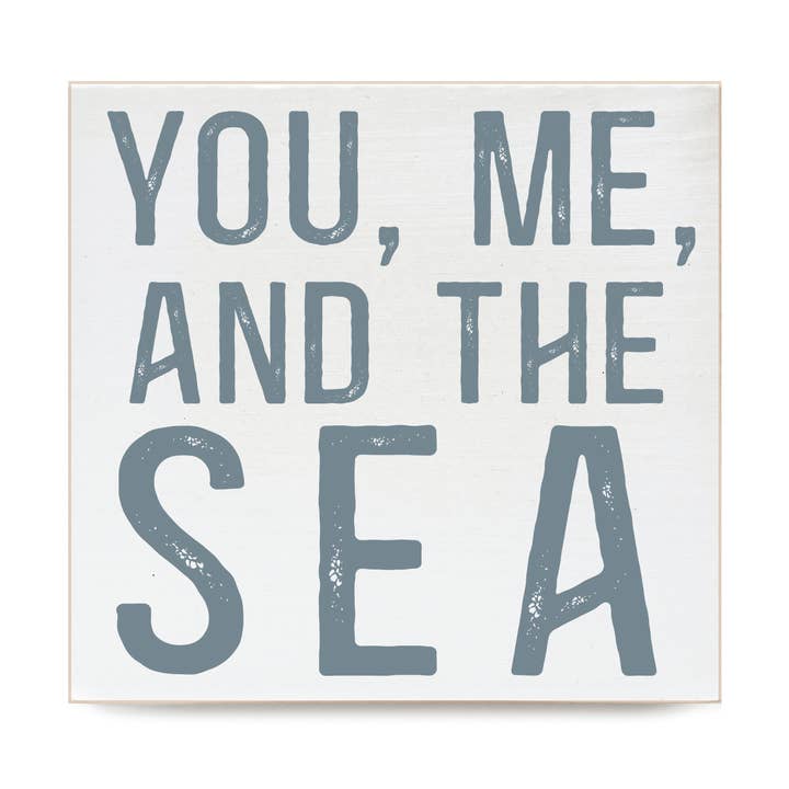 You, Me, and the Sea Decorative Wooden Block for wholesale by Second Nature by Hand