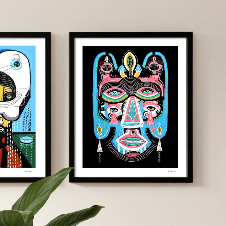 Keemo Gallery - Wholesale Art Print - Unique Modern Design Wall Art Decor Print Tribal Black 1