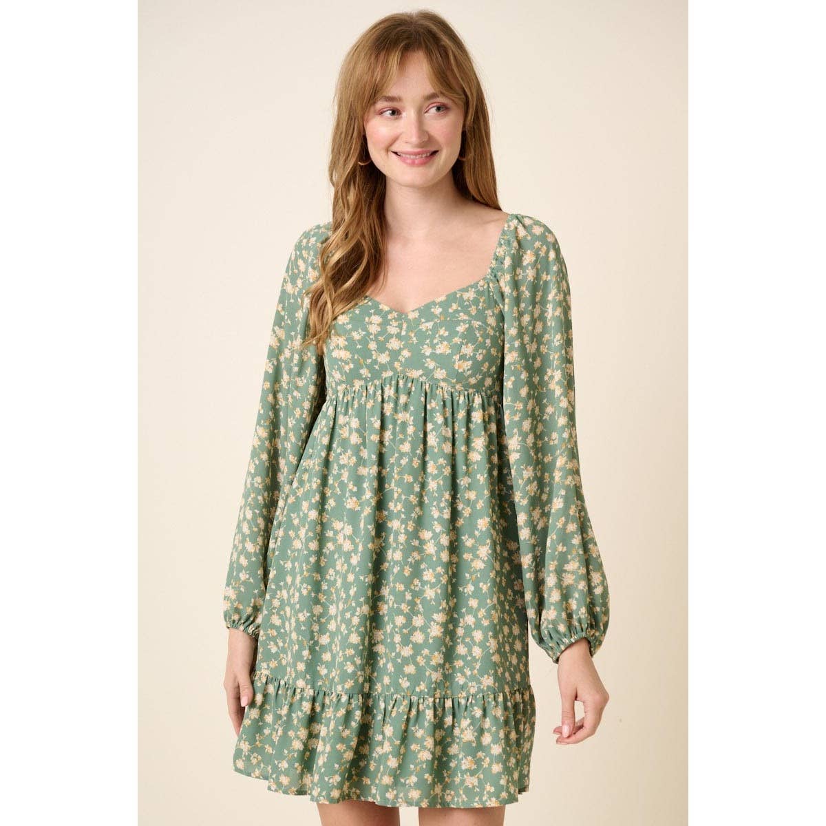 mittoshop - Wholesale Dress - Women's - FLOWER PRINT PEPLUM MINI DRESS0