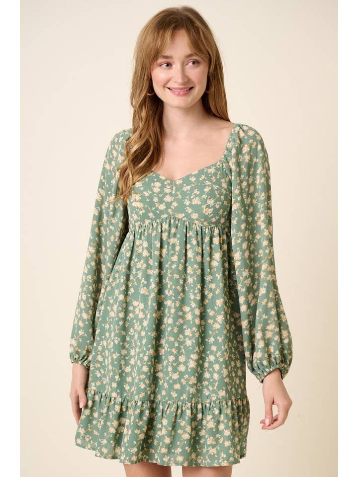 mittoshop - Wholesale Dress - Women's - FLOWER PRINT PEPLUM MINI DRESS