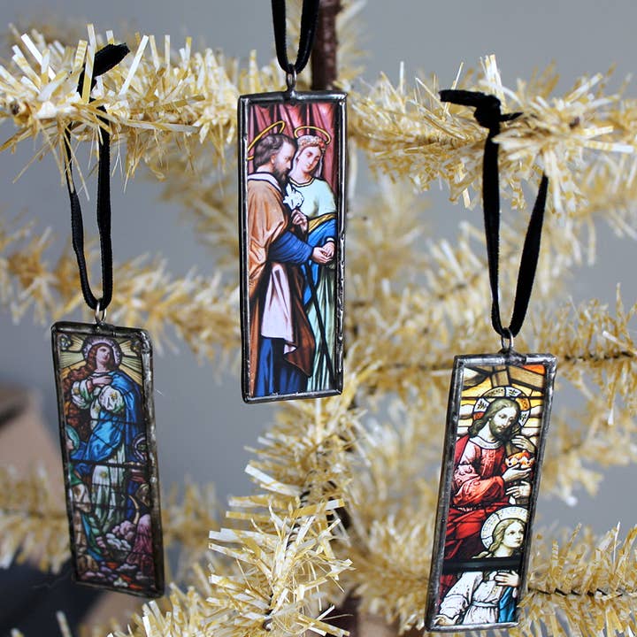 Homestyle Charlie - Wholesale Ornament Set - Stained Glass Window Ornaments: Set of 3 misc