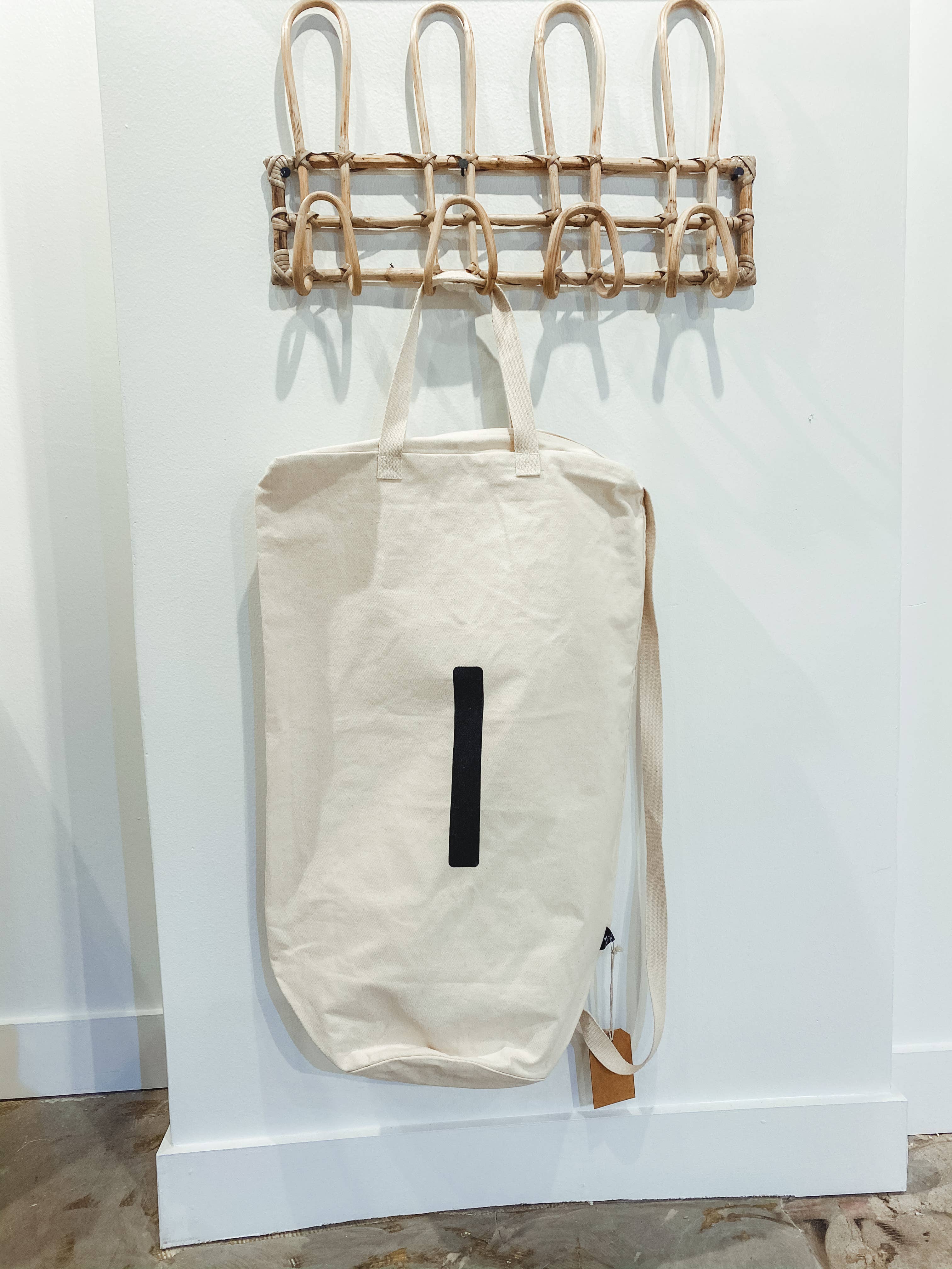 Modern Burlap - Wholesale Laundry Bag - Cotton Canvas Laundry Bag With Shoulder Strap - Alphabet12