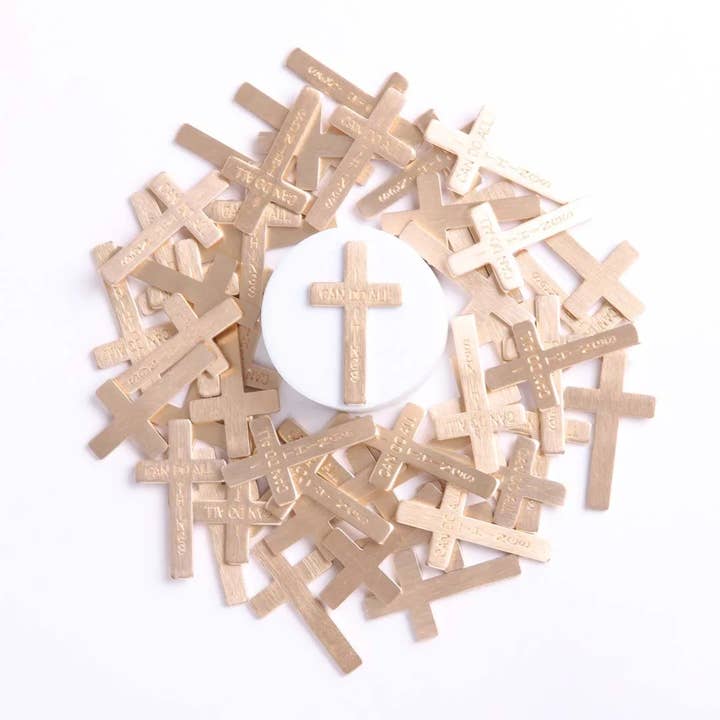 Pocket Cross I Can Do All Things Gold Pk200 for wholesale by Swanson Christian Products