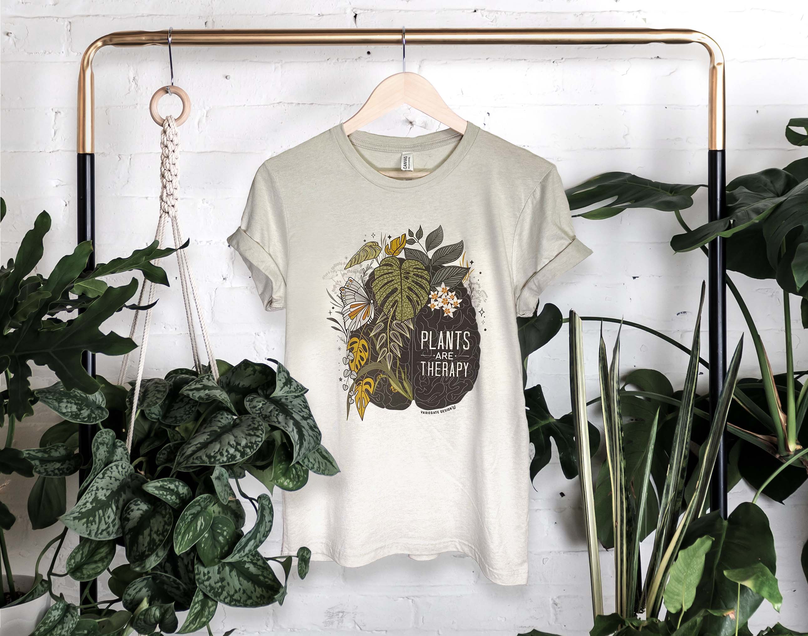 Variegate Design - Wholesale Screen Printed T-Shirt - Women's - Plants Are Therapy