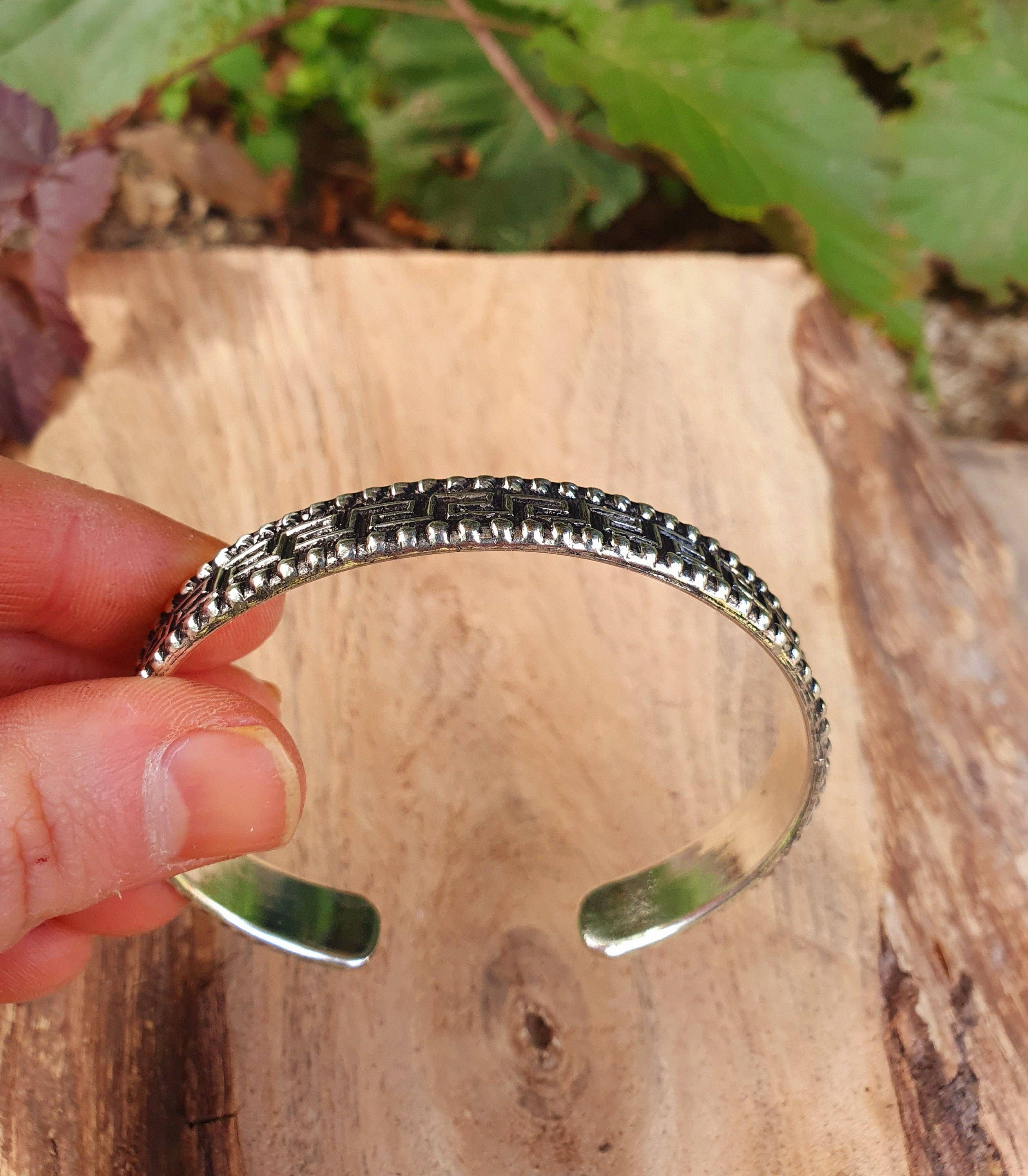 Kaali Boutique - Vendita all'ingrosso Bracciale a polsino - Bracciale da uomo in argento Tuareg / Gioielli Tuareg / Bracciale rigido / Taglia grande / Unisex / Boho / Etnico / Bohemien / Medievale / Zingaro / Geometrico /3