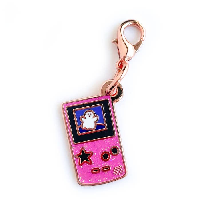 Breloque rose à paillettes Ghost pour la vente par Kitty With A Cupcake