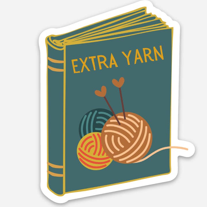 Extra Yarn Sticker for wholesale by The Librarian’s Candle Co