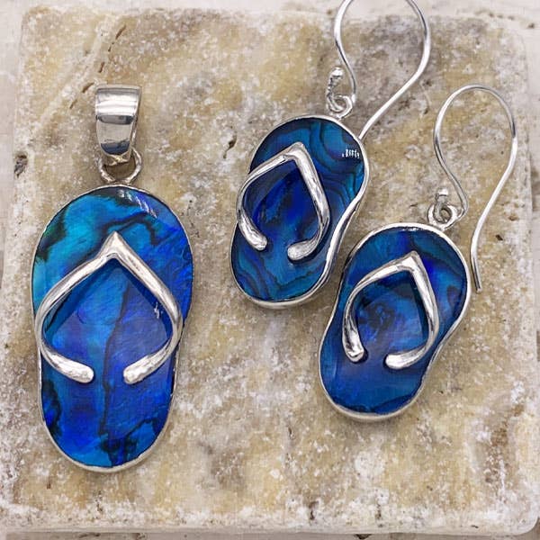 Goddess Design Studio - Wholesale Dangle Earrings - Sterling Silver & Shell Flip Flop Earrings3
