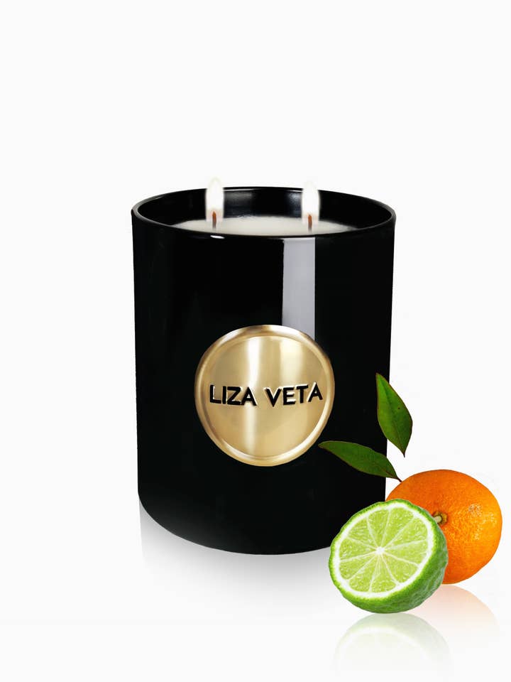 Sweet Orange & Bergamot Scented Candle - Black Gloss for wholesale by LIZA VETA