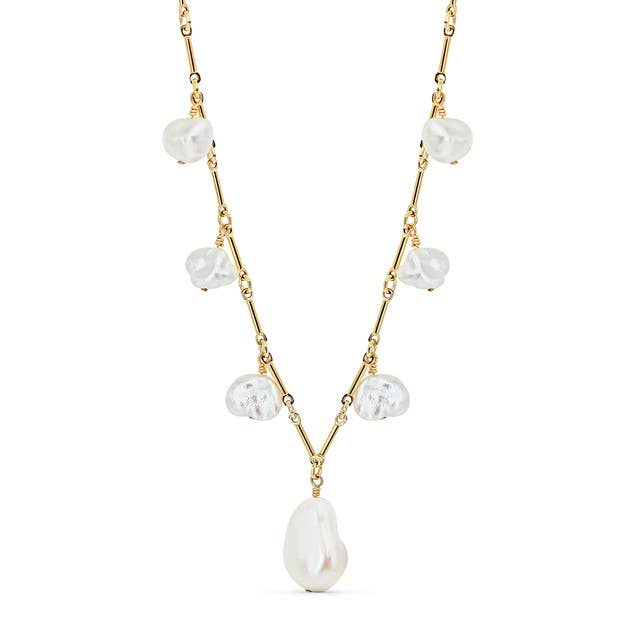 Human Design Studios - Wholesale Pendant/Charm Necklace - Bar Link Chain Pearl Necklace0