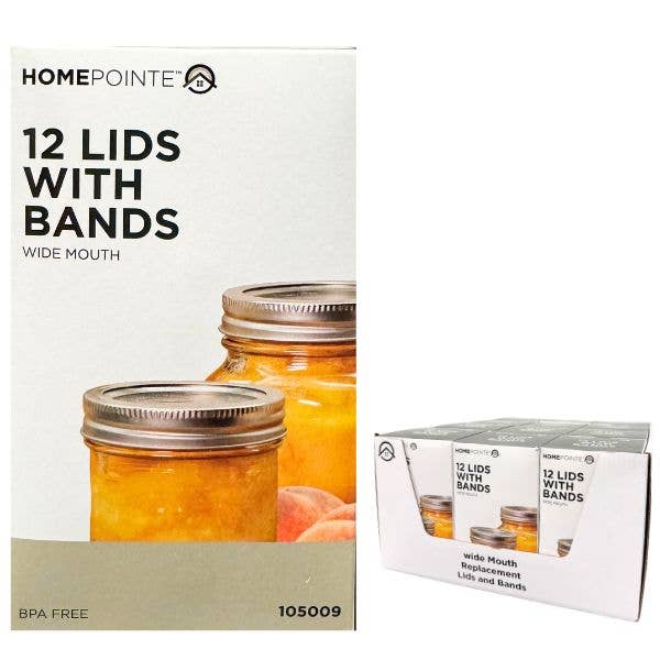 St. Louis Wholesale LLC - Wholesale Food Storage Container - Home Pointe Canning - #105009 - 12Pack Lids With Bands