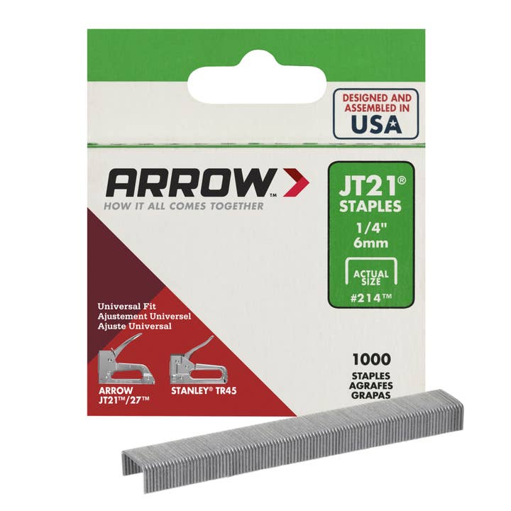 Arrow JT21 Light Duty Craft Staples, 1/4" x 7/16", 1000ct for wholesale by Arrow Tool Group