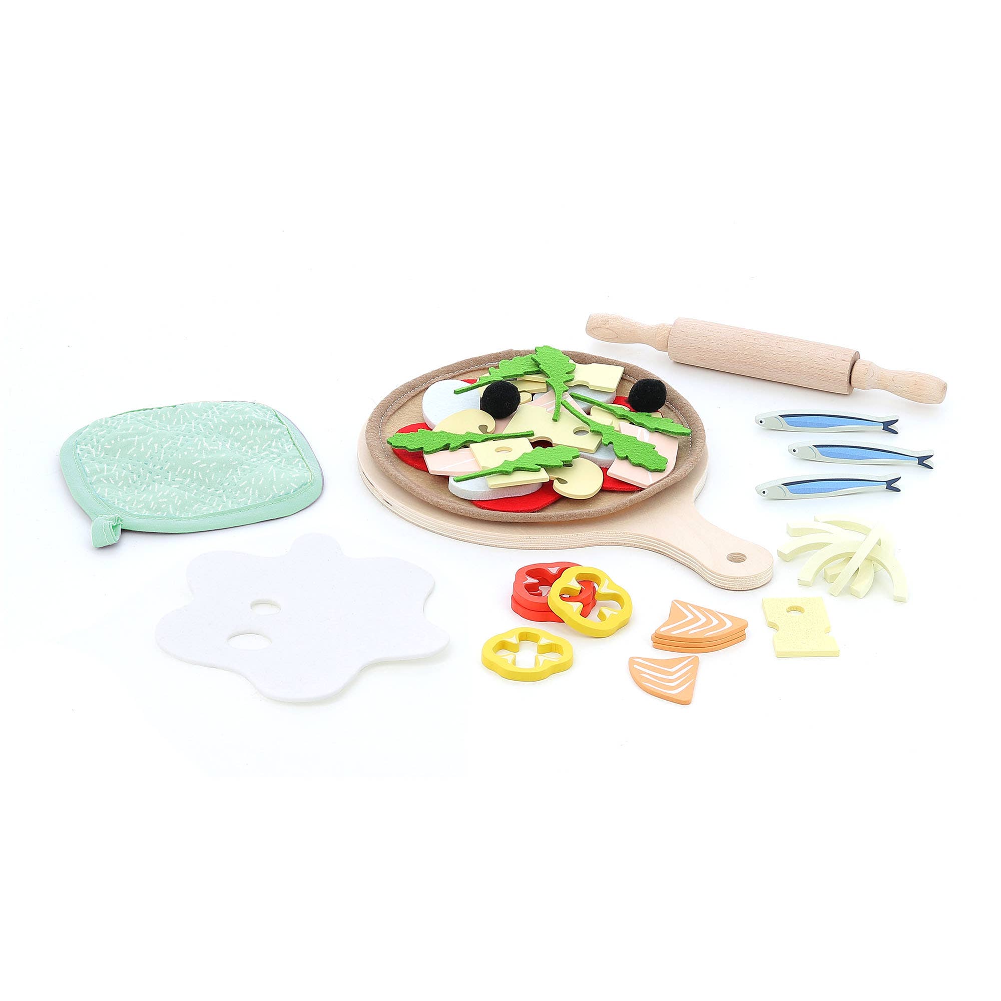 Hippychick - Vente Lot de jouets – enfant - Accessoire de cuisine pour enfants Vilac Atelier de pizza en bois.2
