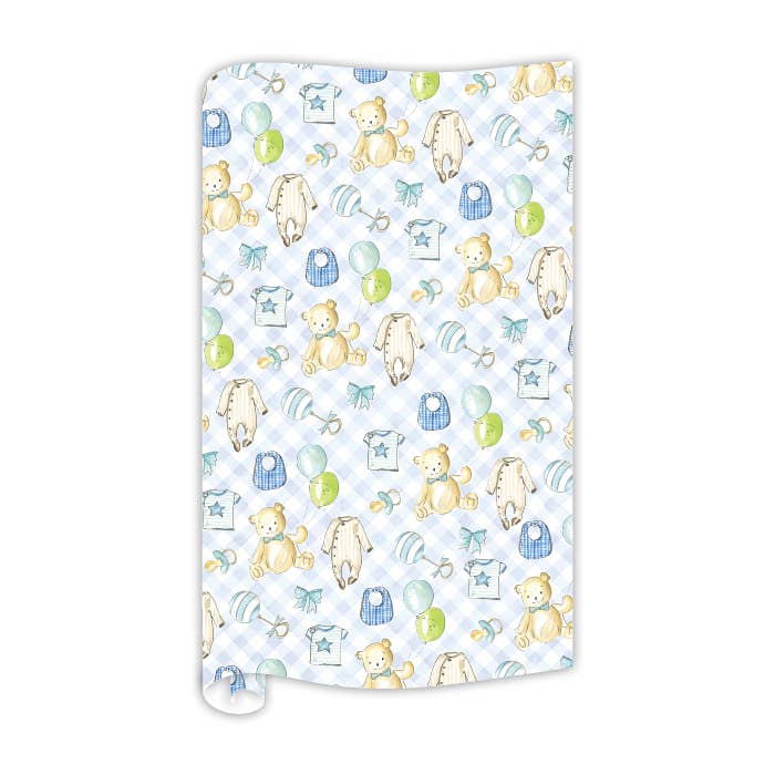 Baby Icon Blue Wrapping Paper for wholesale by RosanneBeck Collections