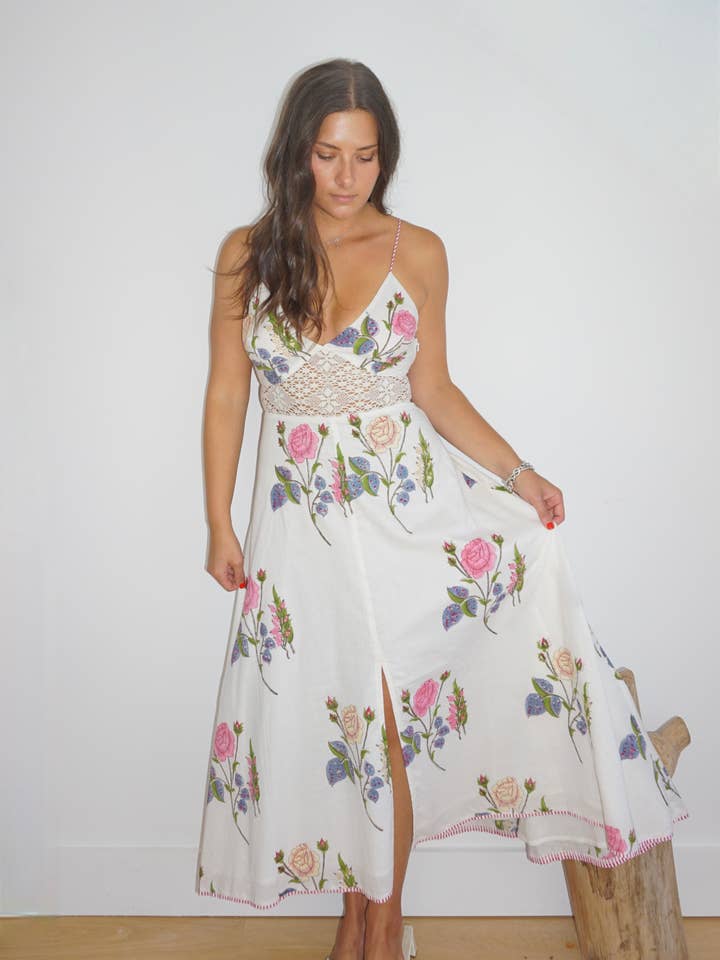 Isabella Dress in Multi Rosette for wholesale by NIBI MTK