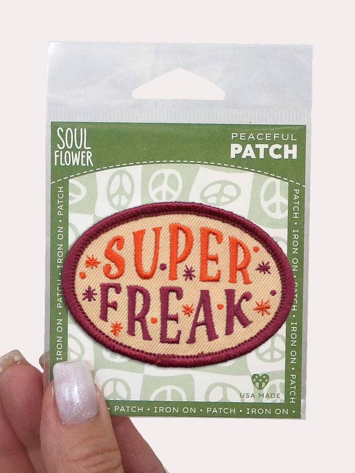 Toppa termoadesiva Super Freak - Toppe Hippie per la vendita all'ingrosso da parte di Soul Flower