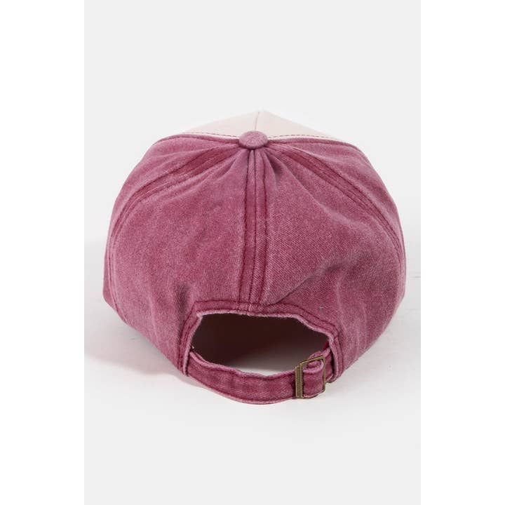 Collections by Fame Accessories - Wholesale Baseball Cap - Women's - Pickle Baller Distressed Denim Trucker Hat