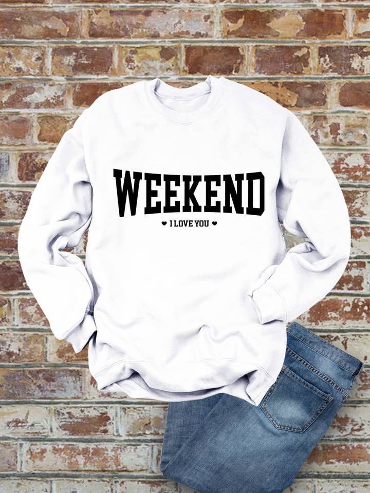 Weekend, chandails molletonnés à col rond unisexes pour la vente par Top Avenue