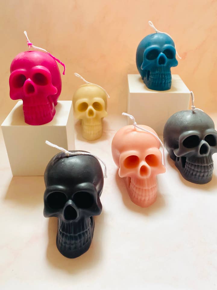 Skull Beeswax Candle for wholesale by Maple + Love