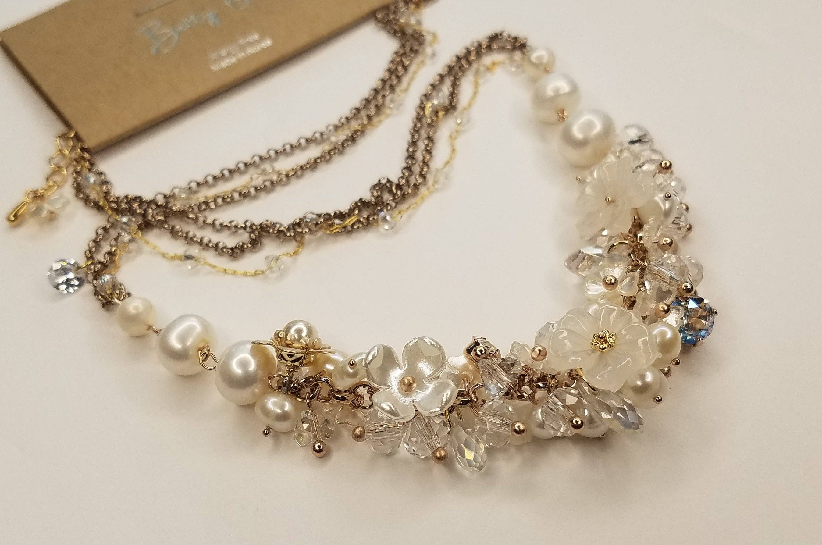 BETTYOH INC - Wholesale Beaded/Pearl Necklace - Handmade Floral Delicately Crafted Pearl Necklace0