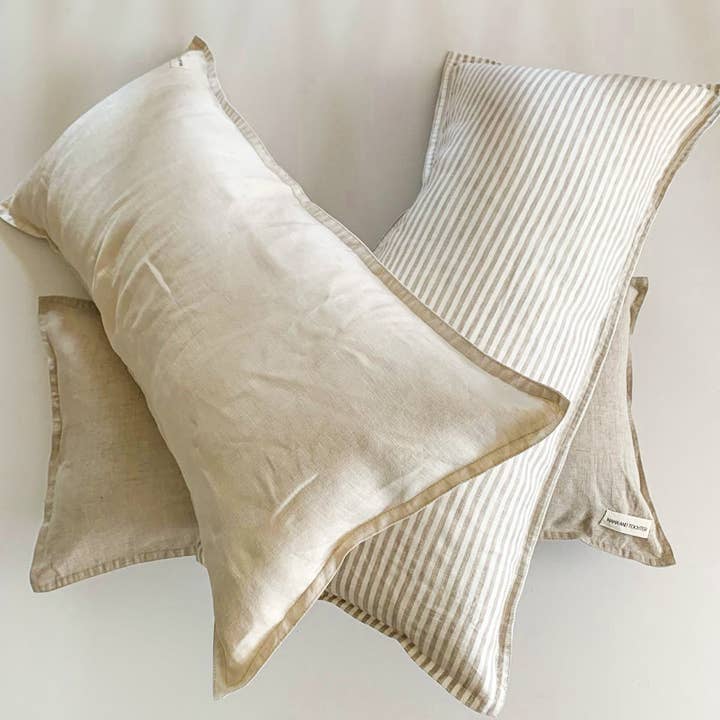 Mama and Tochter - Wholesale Lumbar Pillow - Pure French Linen Lumbar cushion - Birch