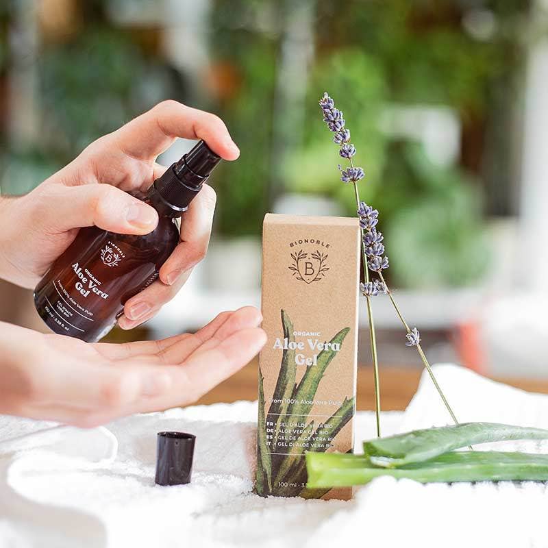 Bionoble - Wholesale Aftersun/verzorging voor na de zon - Biologische Aloë Vera Gel met Lavandin Essentiële Olie1