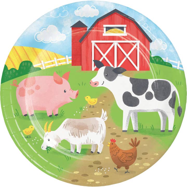 Farm Animals 8.75 Inch Paper Dinner Plate, 8/Pkg for wholesale by Bulk Party Decor