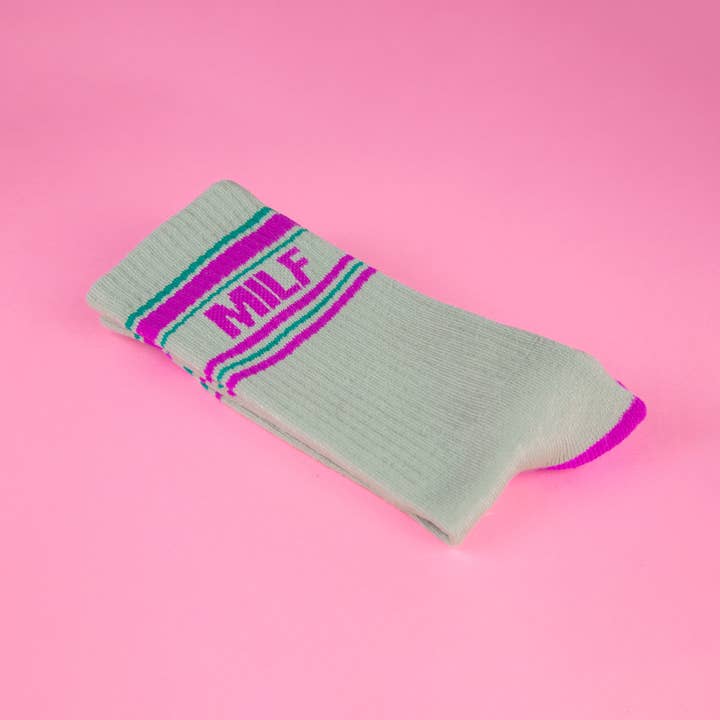 Gumball Poodle - Wholesale Socks - Unisex - MILF Gym Crew Socks