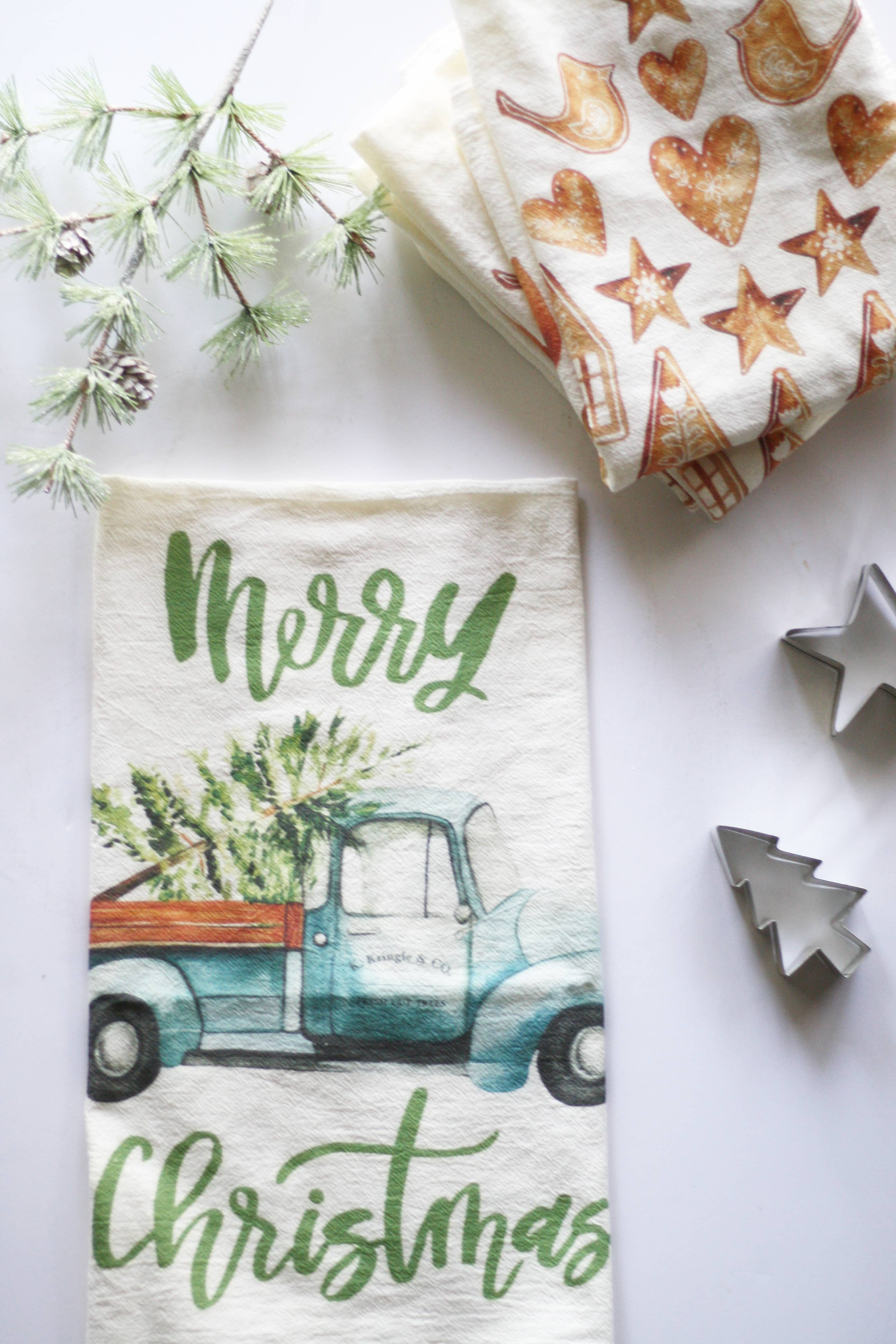 Honey Brush Design® - Wholesale Tea Towel - Christmas Truck Tea Towel2