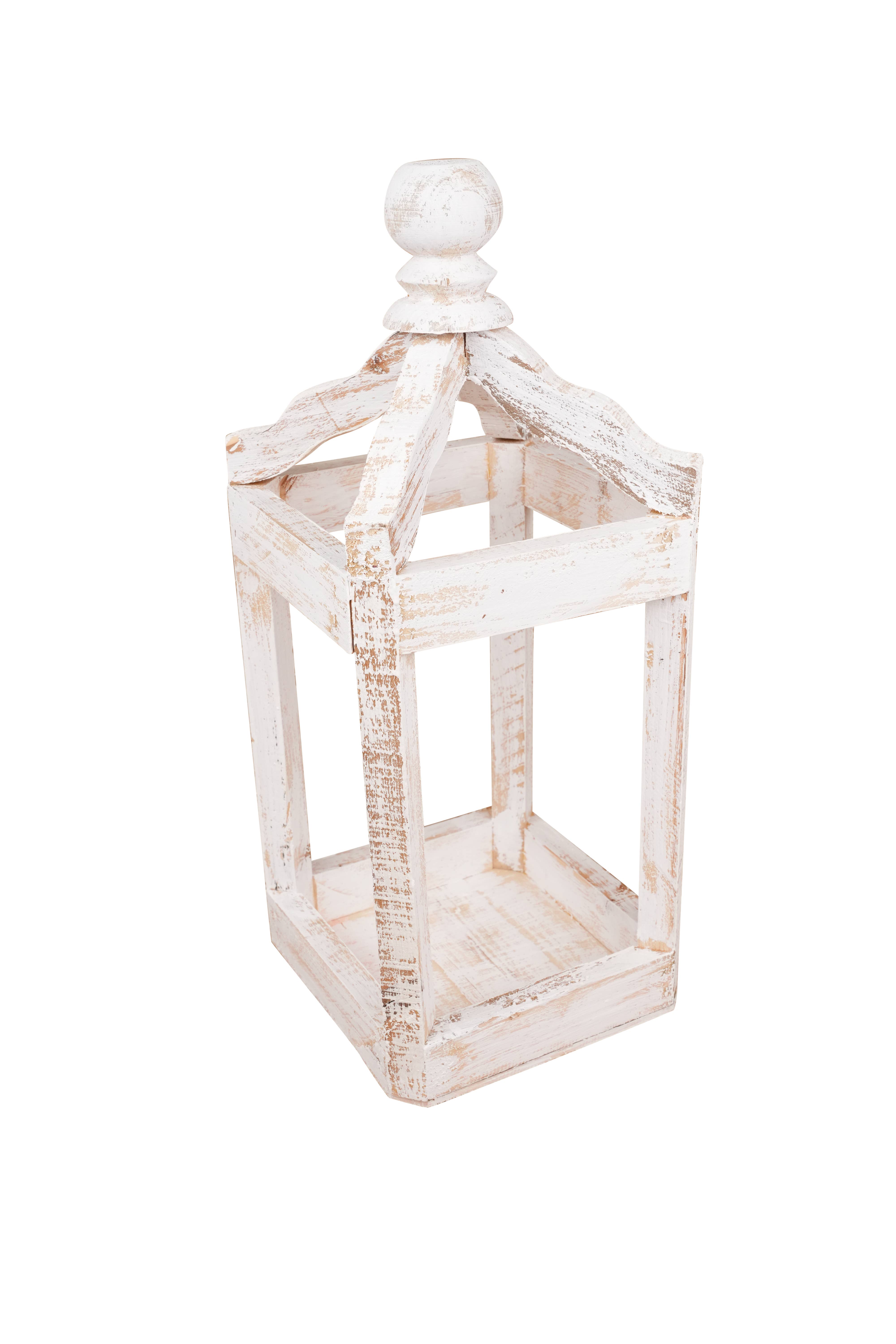 My Amigos Imports – wholesale Lantern –  Pinnacle Farmhouse Wood Lantern-Set of 2-Rustic-White6