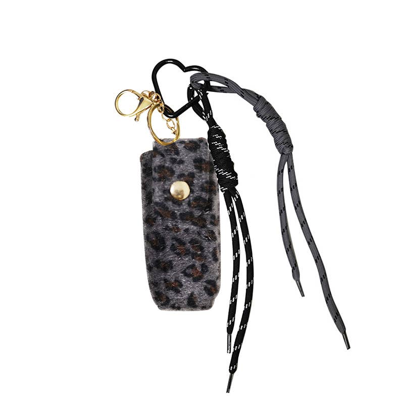 AMORINO SRL - Wholesale Keychain - Women's - LEOPARD PRINT FABRIC BAG CHARM KEYCHAIN5
