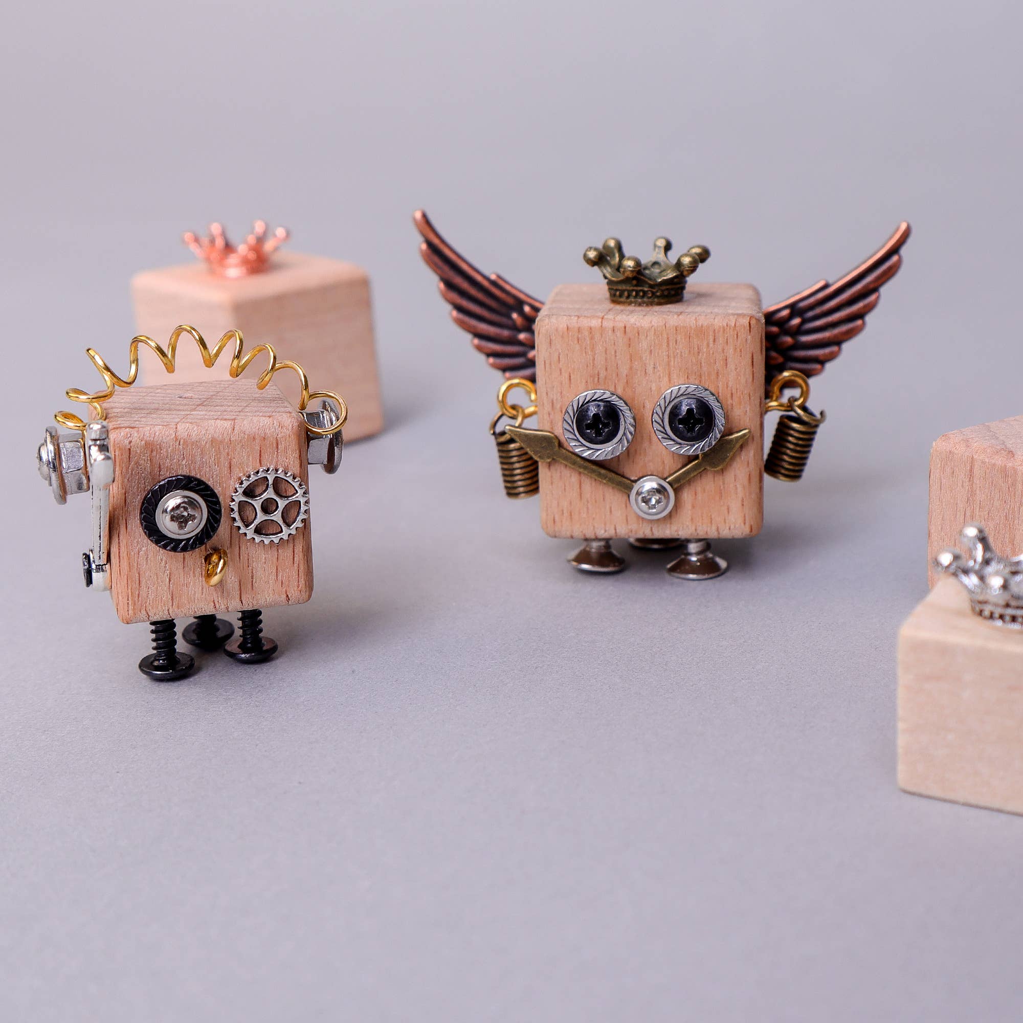 Kitsville - Wholesale DIY Craft Kit - DIY Timberbot Kit, Build 2 Wooden Robots8