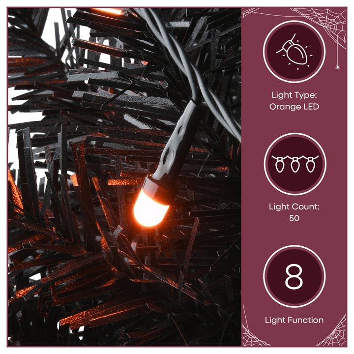 National Tree Company - Wholesale Artificial Christmas Tree - 4 ft. Black Entrance Tree with String of Orange Lights, Plug-In4