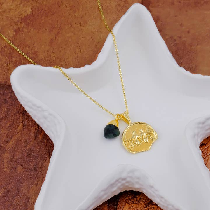 Emerald Zodiac Necklace Gemini May Birthstone Charm Necklace and other Purchase Wholesale gemini. Free Returns & Net 60 Terms on Faire trending on Faire.