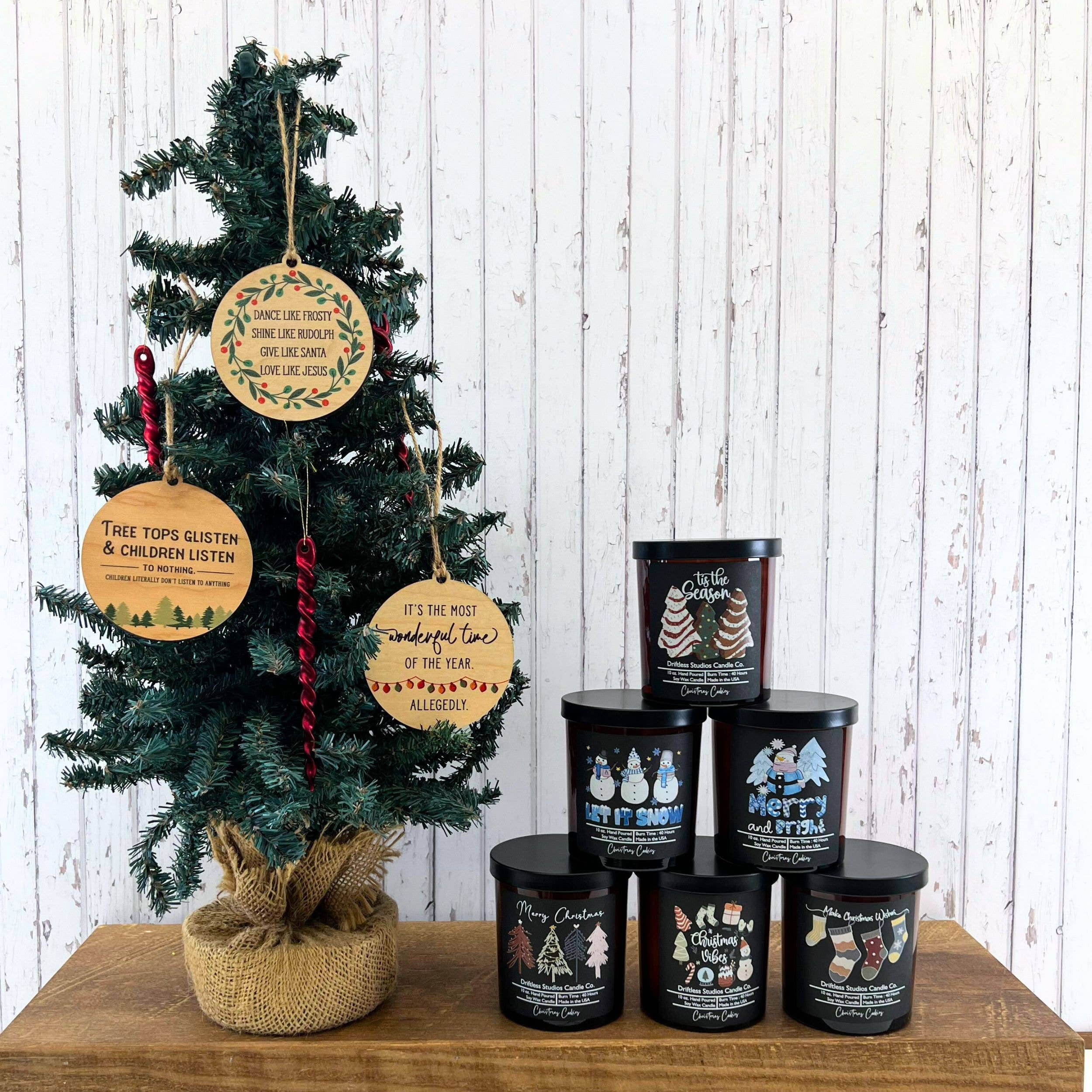 Driftless Studios - Wholesale Jar/Filled Candle - Make Christmas Wishes - Soy Wax Candles - Christmas Candle2