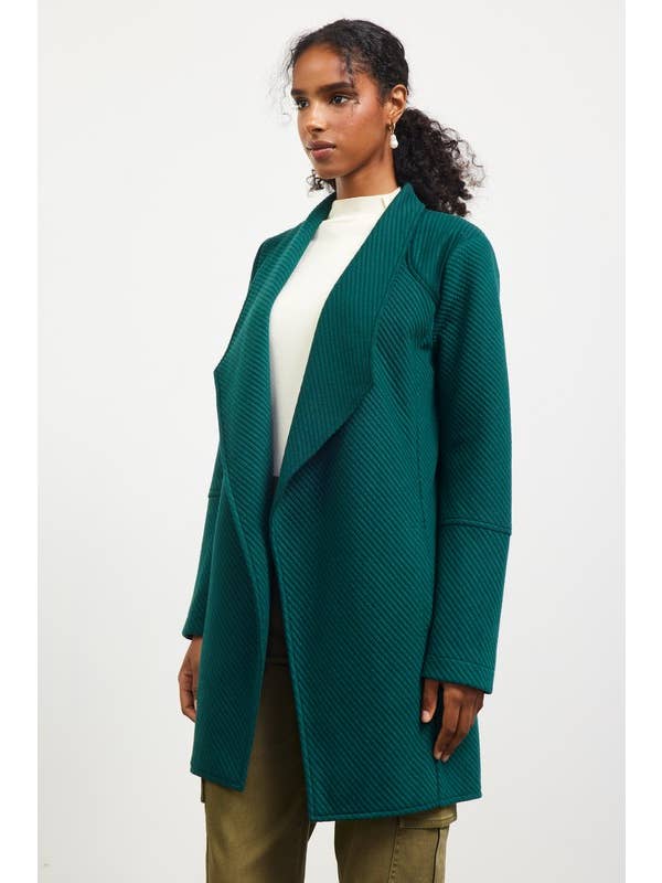 SKIES ARE BLUE - Wholesale Jacket - Women's - Open Front Quilted Knit Cardigan Style Jacket
5