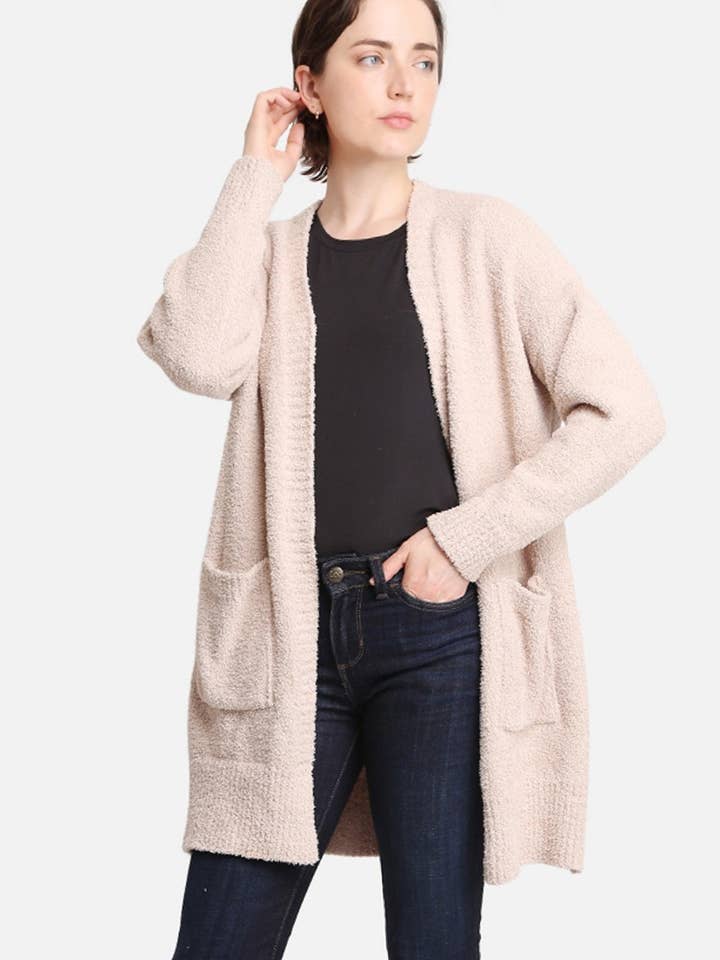 Fashion City - Wholesale Cardigan - Dames - Effen kleur luxe zacht vest met zakken17