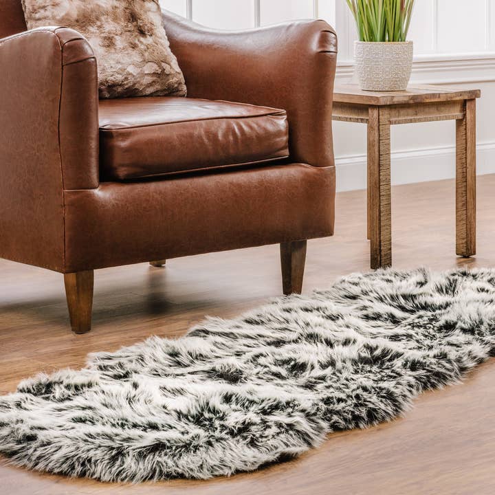 Tappeto in pelliccia sintetica bicolore per la vendita all'ingrosso da parte di Chanasya