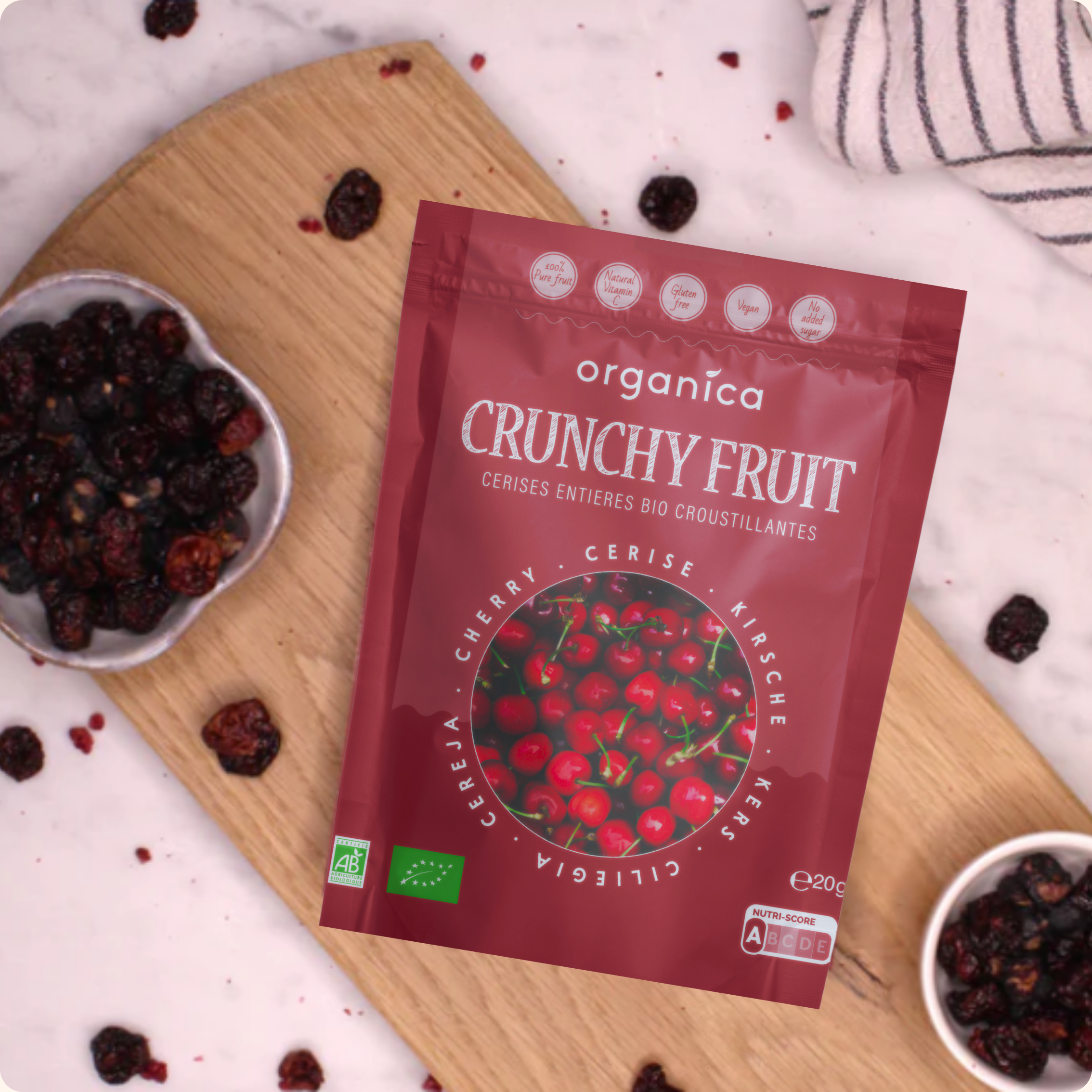 Organica - Wholesale Dried/Dehydrated Fruit - Organic freeze-dried cherries 100% pure fruit | Organica Food2