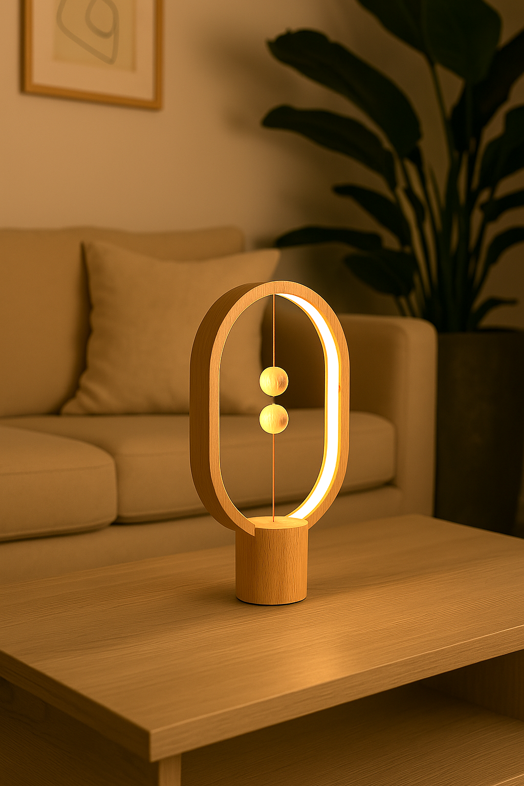 Allocacoc DesignNest - Wholesale Accent/Desk Lamp - Heng Balance Lamp Ellipse Mini USB-C; Portable; LIGHT WOOD 6