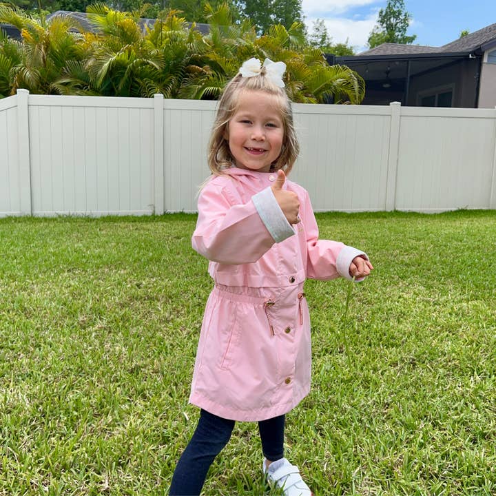 Rokka & Rolla - Wholesale Windbreaker - Kids - Girls' Light Rain Jacket Hooded Trench Coat18