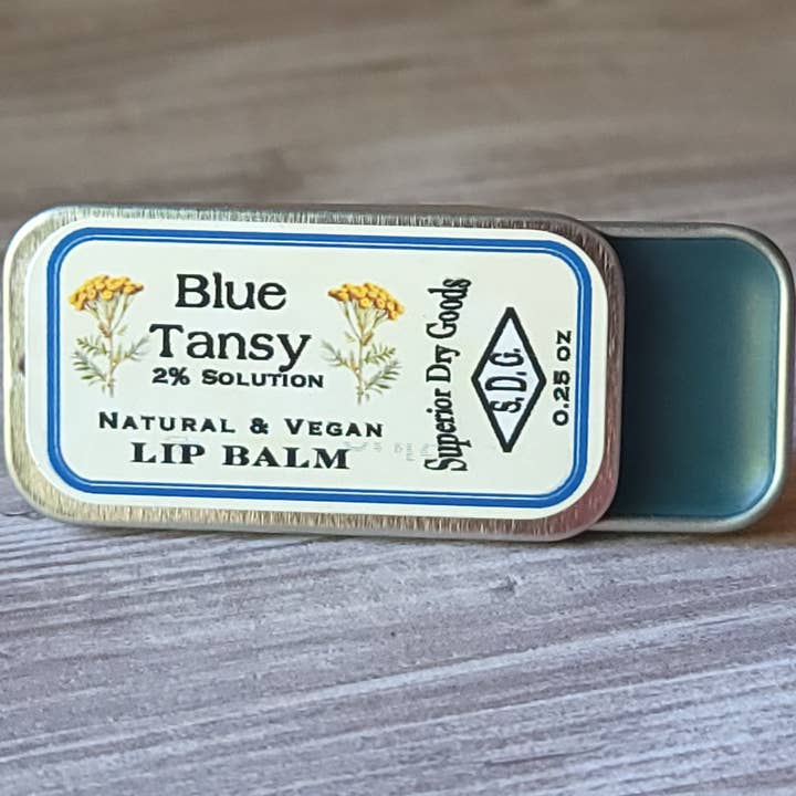 Superior Dry Goods - Wholesale Lip Balm - Blue Tansy Lip Balm | Slider Tin | Natural & Vegan1