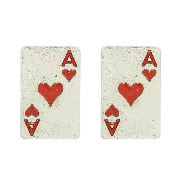 Sb ORECCHINI CON CARTA DA POKER ASSO DI CUORI WESTERN E17220 in vendita all'ingrosso su Faire1