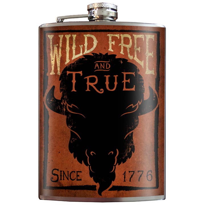 Flask - Wild, Free & True for wholesale by Lucky Jack