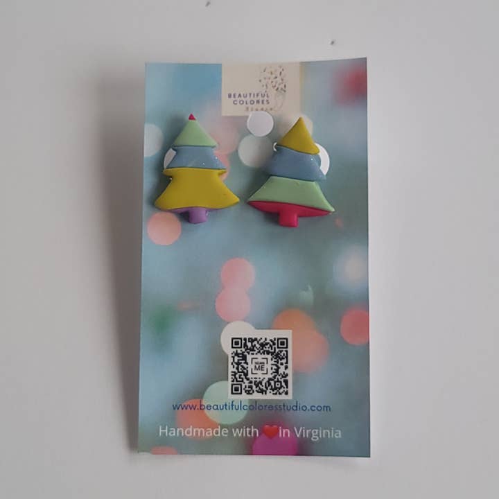RAINBOW TREE STUDS for wholesale by Beautiful Colores Studio