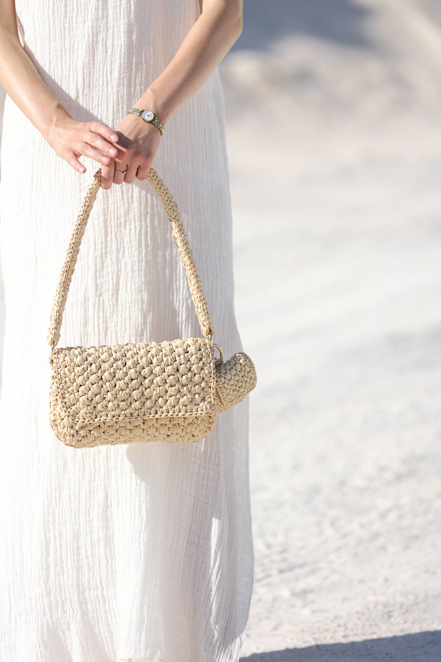 Yova - Wholesale Shoulder Bag - Women's - Raffia Shoulder Purse - Natural4