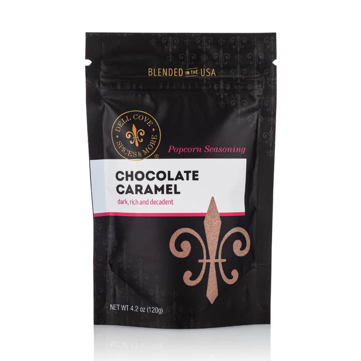 Chokolade Karamel Popcorn Krydderier - Glutenfri, Ikke GMO for engroshandel hos Dell Cove Spices & More Co.