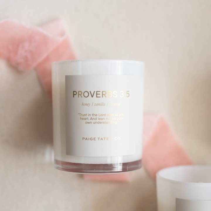 Paige Tate Christian Gifts - Wholesale Jar/Filled Candle - Scripture Candle: Proverbs 3:5