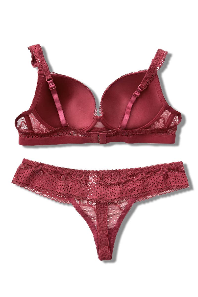 Belle Com'Elle - Vente Ensemble de lingerie – femme - Ensemble Soutien-gorge + String Bonnet B / AZ170128