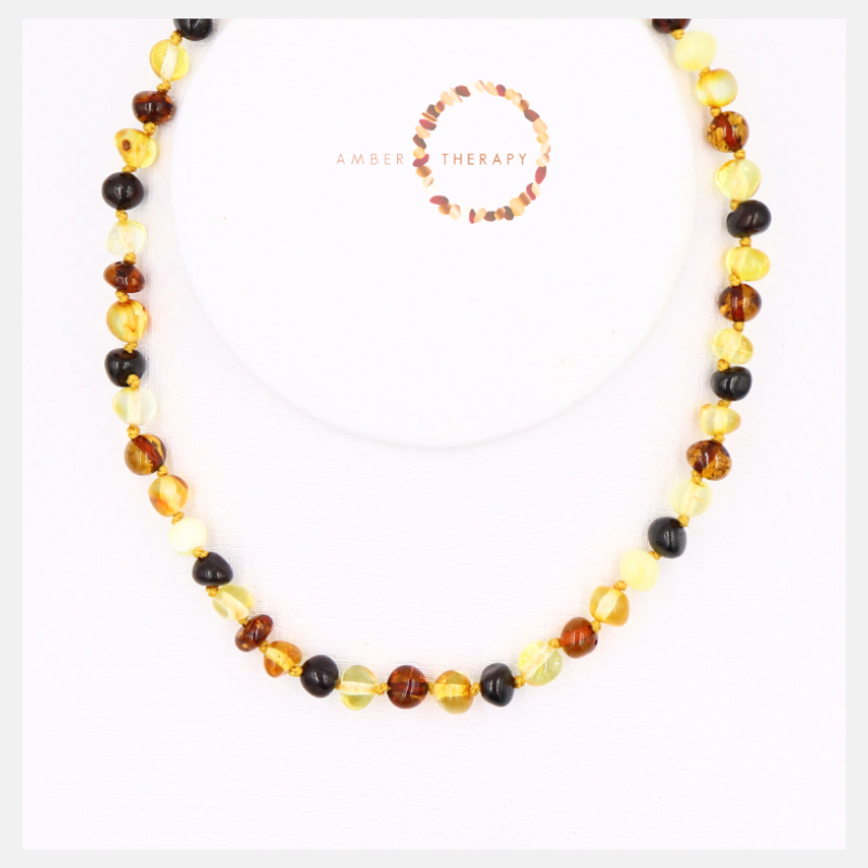 Amber Therapy - Wholesale Beaded/Pearl Necklace - 33-34cm Multi Amber Necklace1